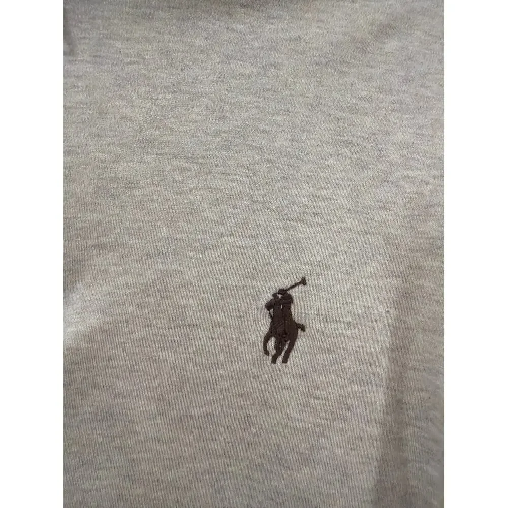 Mens Polo Ralph Lauren Brown Beige Quarter 1/4 Zip Pullover Sweater